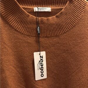 Zeagoo Men/Woman Tan Crewneck Sweater